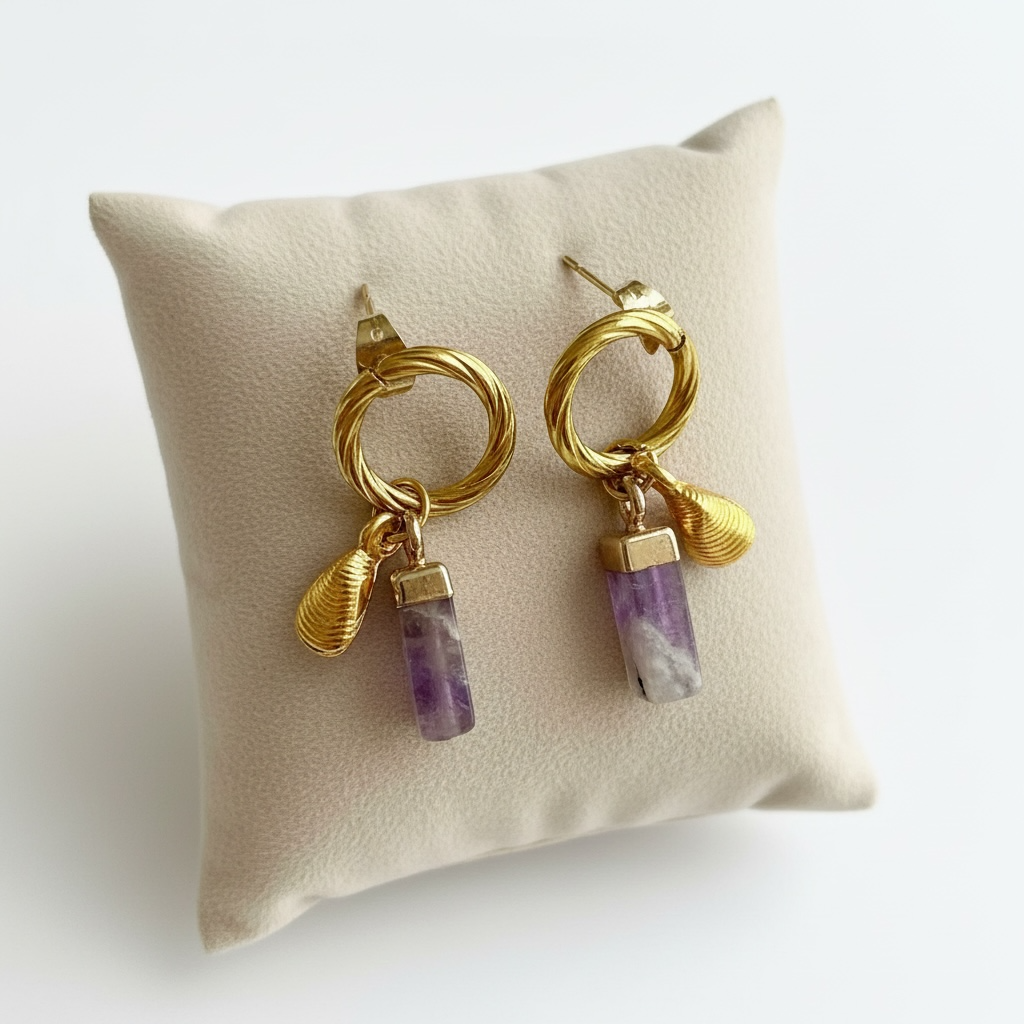 Ohrring violetter Amethyst