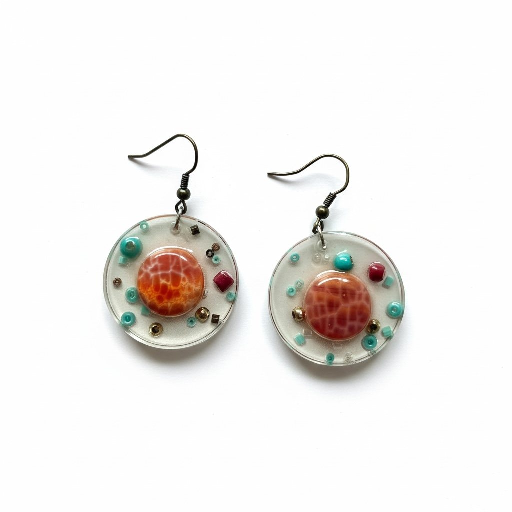 Ohrring große Koralle